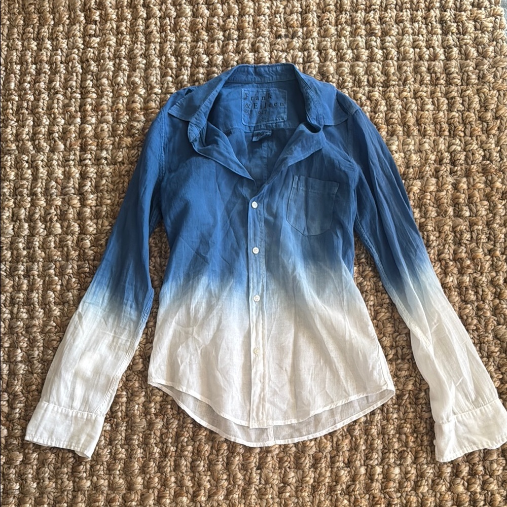 Frank & Eileen Barry Blue and White Ombre Button-Up Shirt - Picture 2 of 6